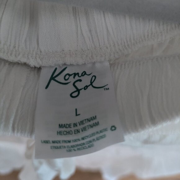 Kona sol white wrap beach pants split front large white gauze - Picture 5 of 5